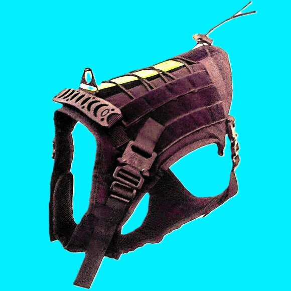 Black Tactical LG Dog Harness, Adjust. No-Pull Dog Vest ~ Metal Latches, Patches - Picture 15 of 15